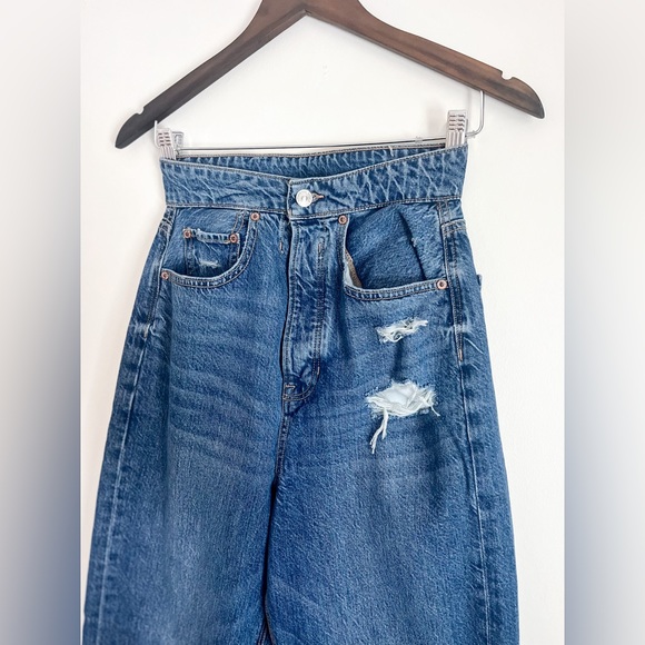 SOLD Distressed Wide Leg Jeans - Picture 2 of 7